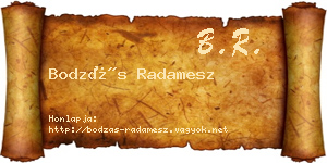 Bodzás Radamesz névjegykártya