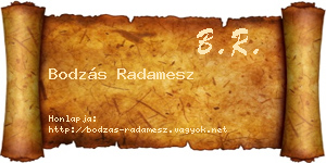Bodzás Radamesz névjegykártya